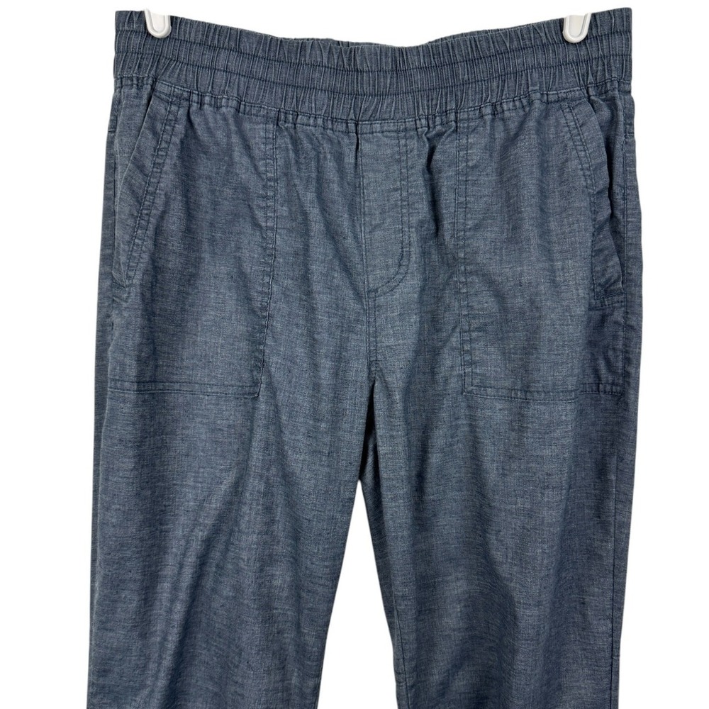 Prana Women's Jogger Pants Medium Blue Hemp Blend Elastic Waist Pockets Casual - Picture 2 of 8